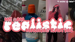 my 6am REALISTIC morning routine i woke up late  hygiene grwm chitchat [upl. by Drawets488]