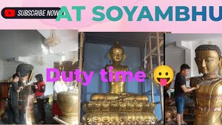 Making Buddha at Soyambhu Kathmandu Nepal 🙏 [upl. by Chrotoem]