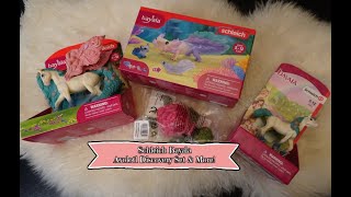 Schleich Bayala Axolotl Set amp Flower Pegasus Foal amp Pink Sapphire Turtle [upl. by Atikim]