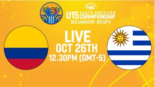 Classification 58  Colombia v Uruguay  Full Basketball Game South American U15 Championship 2024 [upl. by Nylloh108]