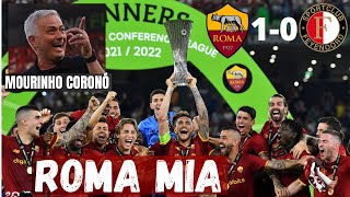 ROMA CAMPEONA MOURINHO CORONA AL EQUIPO TRAS UNA GRAN FINAL ANTE EL FEYENOORD CONFERENCE LEAGUE [upl. by Barbabra]