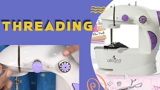 Mini sewing machine  Threading English [upl. by Anoval497]