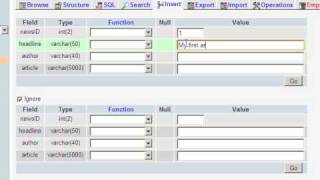 4 Entering records into a mySQL table using phpMyAdmin [upl. by Eldorado]