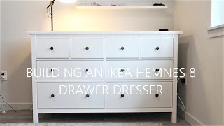 building an ikea HEMNES 8 DRAWER DRESSER IKEA FURNITURE ASSEMBLY [upl. by Laemsi990]