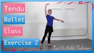 Battement Tendu Ballet Class Exercise 2  Tips On Ballet Technique [upl. by Naida]