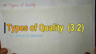 Types of QualityQuality of Design Conformance amp Performance Lecture2 Bengali By Anindya Sarkar [upl. by O'Dell162]