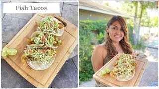 The Best Fish Taco Recipe  Fried Baja California Fish Tacos With Avocado Salsa [upl. by Marozik]