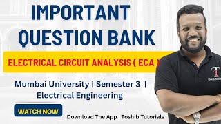 Question Bank for Electrical Circuit Analysis 3rd Sem  ECA Important Question  Toshib Tutorial’s [upl. by Airec18]