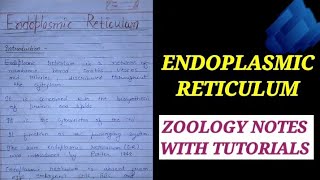 ENDOPLASMIC RETICULAM IN HINDIendoplasmicreticulam cellbiologynote zoologynotesbsc1styear [upl. by Adnirem]