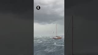 Velero se quedó atorado por una tormenta en las Islas Baleares [upl. by Gnourt]