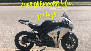 20082009 CBR1000RR before you buy [upl. by Gnilsia]