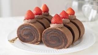 濃厚ガナッシュロールケーキの作り方 Rich Chocolate Ganache Roll Cake｜HidaMari Cooking [upl. by Cranston]