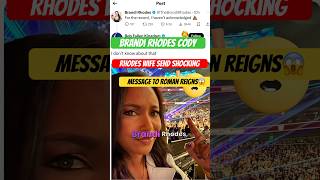 Brandi Rhodes Cody Rhodes wife sent message to Roman Reignscodyrhodes romanreigns thebloodline [upl. by Wakeen957]