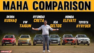 2024 Hyundai Creta vs Seltos vs Elevate vs Hyryder vs Taigun vs Kushaq [upl. by Bremser]