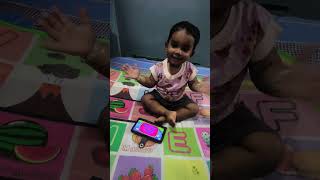 Sathvik baby use on mobile rhymes baby [upl. by Htrahddis724]