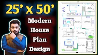 1250 square feet home design  25 x 50 house plan  45 Marla house design single story [upl. by Fin179]