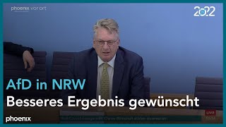 Pressekonferenz der AfD zum Ergebnis der Landtagswahl in NRW am 160522 [upl. by Gussi905]