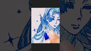 Glass pen ASMR Blue sparkling ink fountain pen like  calm and relaxing glasspen artsukiay fyp [upl. by Dirfliw]