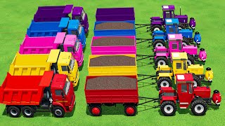 TRANSPORTING HUGEE LEGO TRACTORS amp CORN HARVEST w BIG LEGO TRACTORS amp LEGO TESLA TRUCK FS2 [upl. by Ettennil]