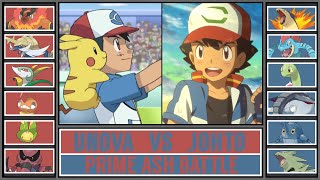 Pokémon Anime Battle PRIME UNOVA ASH vs PRIME JOHTO ASH [upl. by Shannah]