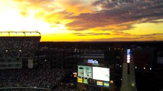 F15 Fighter Jets Flyby Gillette Stadium Monday Night Football [upl. by Anerhs]