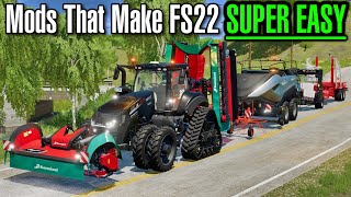 13 Mods that make FS22 SUPER EASY [upl. by Mufi]