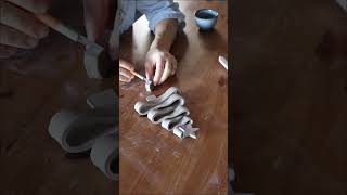 How to make a christmas tree  handbuilt ceramics  The entire pottery process [upl. by Lehcim]