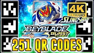 ALL 251 QR CODES BEYBLADE BURST TURBO APP IN 4K [upl. by Nytsuj]