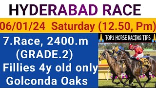 HYDERABAD RACE  060124  Saturday 1250Pm  7Race 2400m 4y fillies olds only GRADE2 [upl. by Thorsten]