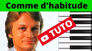 Comme dhabitude  Claude François Tuto piano facile Terafab [upl. by Leruj977]