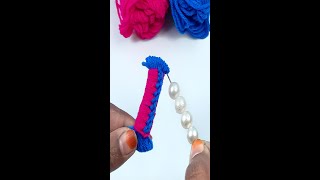 DIY Woolen Flower  Easy Woolen Flower Making Idea with Hair Comb [upl. by Arym]