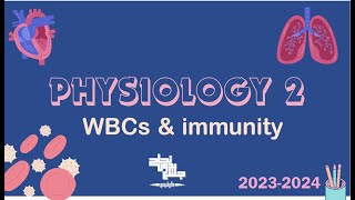 WBCs and Immunity  Physiology 2  Lecture 3 [upl. by Yesac]