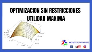 OPTIMIZACION SIN RESTRICCIONES UTILIDAD MAXIMA [upl. by Huesman]