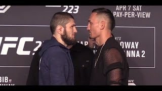 UFC 223 Khabib Nurmagomedov vs Max Holloway Media Day FaceOffs [upl. by Sebastian353]