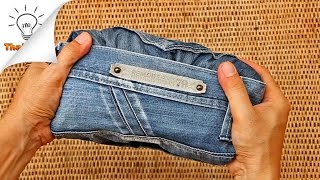 How to Fold Jeans for Travel  Thaitrick [upl. by Anaeed192]