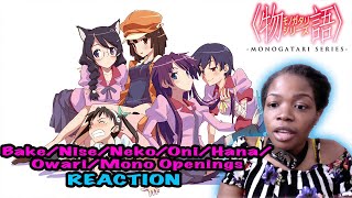 Monogatari ALL Openings BLIND REACTION 😮🔥IM WATCHIN ASAP [upl. by Yaj]