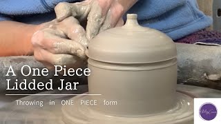 Throwing a “One Piece” Lidded Jar on pottery wheel [upl. by Tonneson]