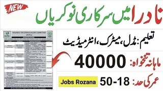 National Database Registration Authority NADRA Jobs 2024 [upl. by Poliard]