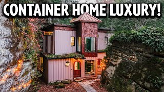 This Shipping Container Home is built between 2 Rock Cliffs [upl. by Lorilyn]