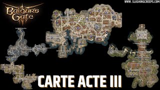 Carte acte 3 Baldurs Gate 3  30 secrets et points dintérêt [upl. by Asinet448]