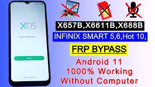 All Infinix Smart 56 FRP Bypass Android 11 X657B  X6611B  X688B FRP Bypass Google Account Unlock [upl. by Eneloj263]