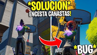 SOLUCION ENCESTA CANASTAS EN EL CENTRO ALL STAR DE LA NBA 75 FORTNITE 🏀❓ ENCESTA CANASTAS BUG [upl. by Eytteb5]