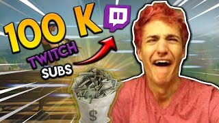 NINJA REACHING 100K TWITCH SUBSCRIBERS SUMMIT GETTING OUTPLAYED  Fortnite Moments 2 [upl. by Nonnad218]