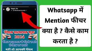 Whatsapp me mention feature kya hai  whatsapp me mention feature kaise kaam krta hai [upl. by Gensler]