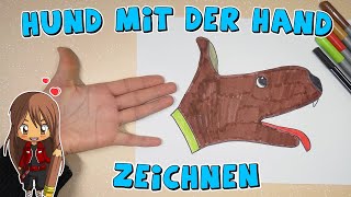 Hund einfach mit der Hand malen für Kinder  ab 5 Jahren  Malen mit Evi  deutsch [upl. by Bacchus]