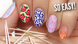 Nail Art For Beginners Using A TOOTHPICK [upl. by Scarlet998]