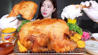 ASMR MUKBANG  겉바속촉 시장st 옛날 통닭 🍗 어니언크림소스 칠리소스 치즈소스 푹 찍어서 먹방 Super Crispy Whole Fried Chicken [upl. by Kruse]