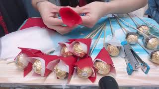 CHOCOLATE BOUQUET FERRERO ROCHER DIY GIFTS IDEA [upl. by Pauiie]