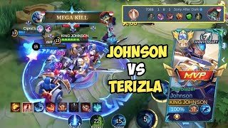 JOHNSON VS TERIZLA 🔥 TERIZLA TOUGHNESS IS DESTROYED BY JOHNSON  MLBB [upl. by Booma488]