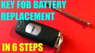 Mazda CX5 CX3 3 6 CX7 CX9 key fob battery replacement in 6 steps [upl. by Diantha400]